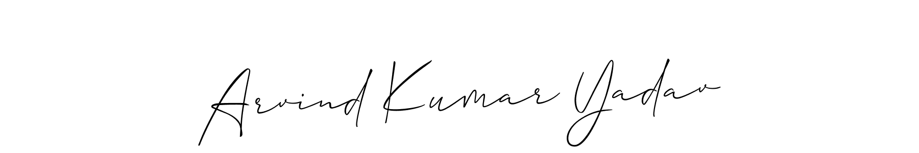 How to make Arvind Kumar Yadav name signature. Use Allison_Script style for creating short signs online. This is the latest handwritten sign. Arvind Kumar Yadav signature style 2 images and pictures png