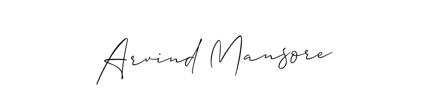 Use a signature maker to create a handwritten signature online. With this signature software, you can design (Allison_Script) your own signature for name Arvind Mansore. Arvind Mansore signature style 2 images and pictures png