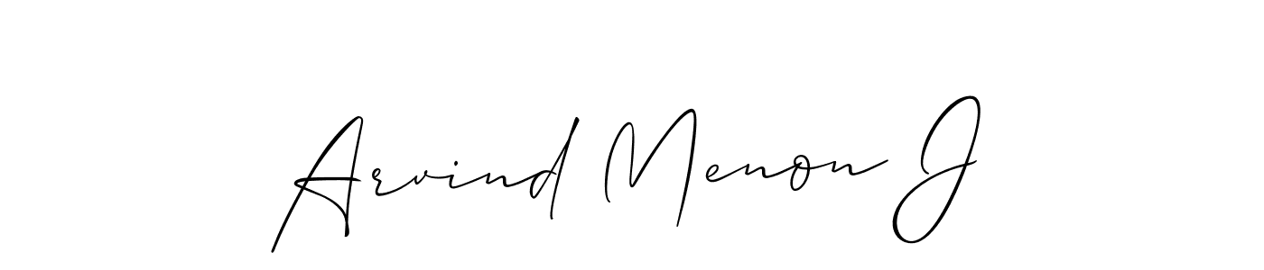 You should practise on your own different ways (Allison_Script) to write your name (Arvind Menon J) in signature. don't let someone else do it for you. Arvind Menon J signature style 2 images and pictures png
