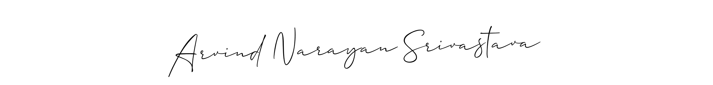 How to make Arvind Narayan Srivastava signature? Allison_Script is a professional autograph style. Create handwritten signature for Arvind Narayan Srivastava name. Arvind Narayan Srivastava signature style 2 images and pictures png
