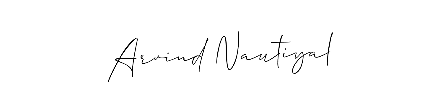 Also You can easily find your signature by using the search form. We will create Arvind Nautiyal name handwritten signature images for you free of cost using Allison_Script sign style. Arvind Nautiyal signature style 2 images and pictures png