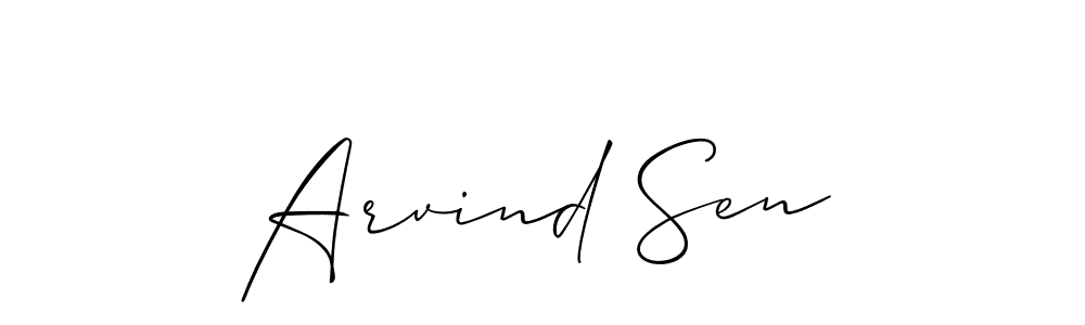 Create a beautiful signature design for name Arvind Sen. With this signature (Allison_Script) fonts, you can make a handwritten signature for free. Arvind Sen signature style 2 images and pictures png