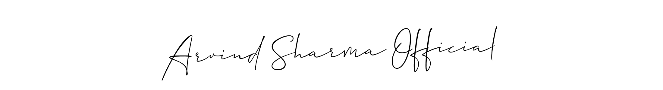 Also we have Arvind Sharma Official name is the best signature style. Create professional handwritten signature collection using Allison_Script autograph style. Arvind Sharma Official signature style 2 images and pictures png