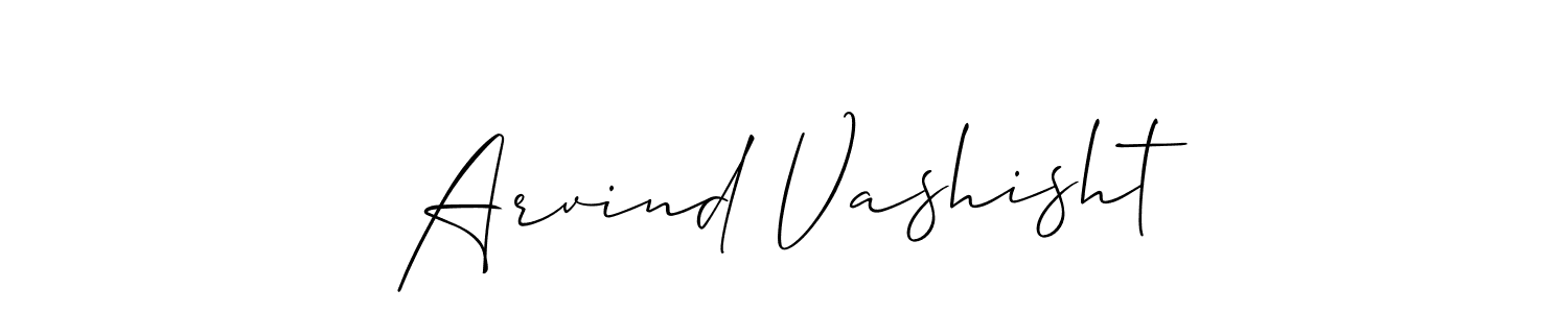 Use a signature maker to create a handwritten signature online. With this signature software, you can design (Allison_Script) your own signature for name Arvind Vashisht. Arvind Vashisht signature style 2 images and pictures png