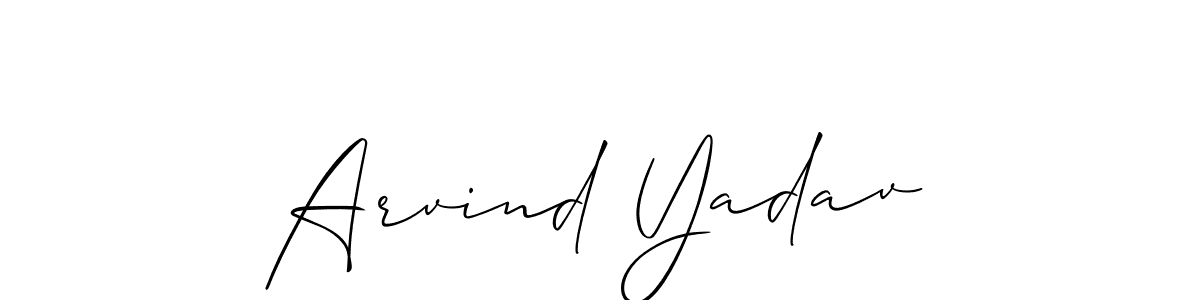 Create a beautiful signature design for name Arvind Yadav. With this signature (Allison_Script) fonts, you can make a handwritten signature for free. Arvind Yadav signature style 2 images and pictures png
