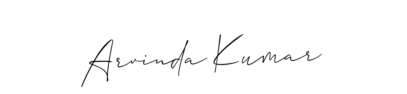 Make a beautiful signature design for name Arvinda Kumar. With this signature (Allison_Script) style, you can create a handwritten signature for free. Arvinda Kumar signature style 2 images and pictures png