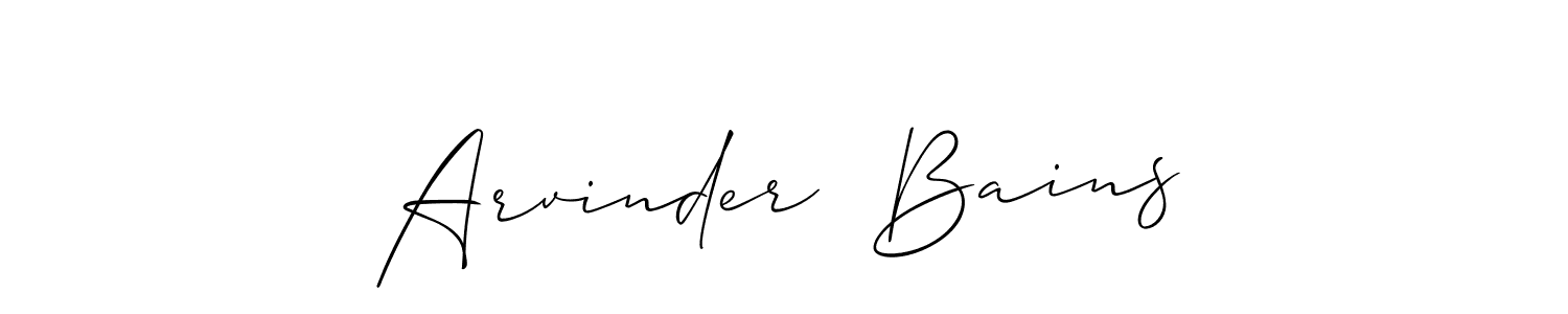 if you are searching for the best signature style for your name Arvinder  Bains. so please give up your signature search. here we have designed multiple signature styles  using Allison_Script. Arvinder  Bains signature style 2 images and pictures png