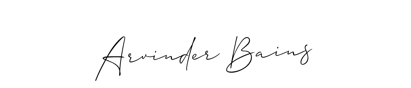 Design your own signature with our free online signature maker. With this signature software, you can create a handwritten (Allison_Script) signature for name Arvinder Bains. Arvinder Bains signature style 2 images and pictures png