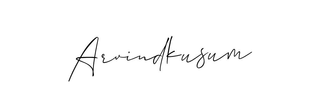 How to make Arvindkusum signature? Allison_Script is a professional autograph style. Create handwritten signature for Arvindkusum name. Arvindkusum signature style 2 images and pictures png
