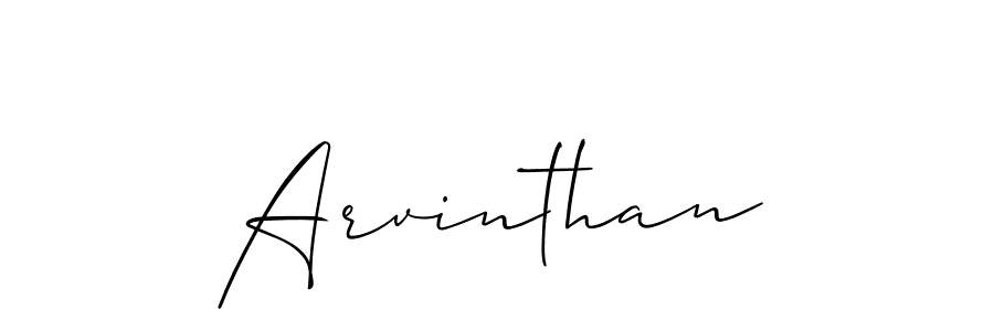 Make a beautiful signature design for name Arvinthan. With this signature (Allison_Script) style, you can create a handwritten signature for free. Arvinthan signature style 2 images and pictures png