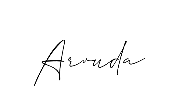 Create a beautiful signature design for name Arvuda. With this signature (Allison_Script) fonts, you can make a handwritten signature for free. Arvuda signature style 2 images and pictures png