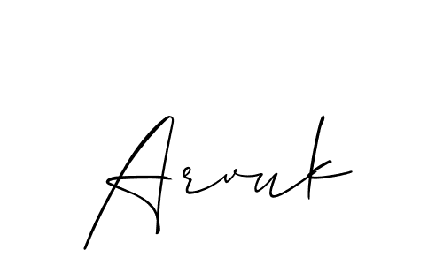 Design your own signature with our free online signature maker. With this signature software, you can create a handwritten (Allison_Script) signature for name Arvuk. Arvuk signature style 2 images and pictures png
