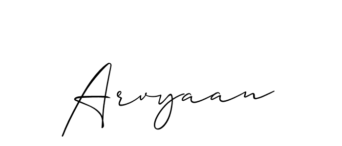Make a beautiful signature design for name Arvyaan. With this signature (Allison_Script) style, you can create a handwritten signature for free. Arvyaan signature style 2 images and pictures png