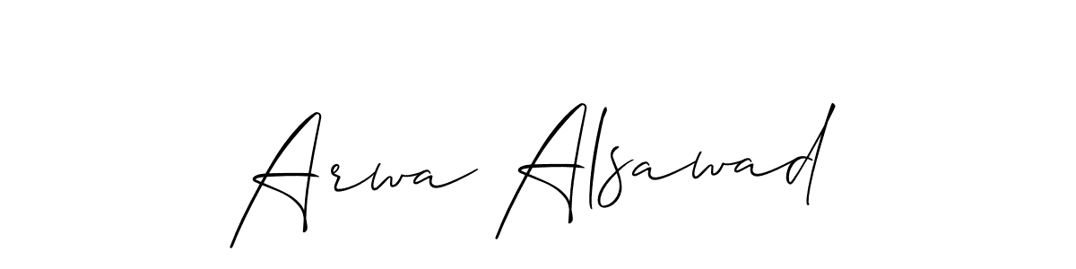 Design your own signature with our free online signature maker. With this signature software, you can create a handwritten (Allison_Script) signature for name Arwa Alsawad. Arwa Alsawad signature style 2 images and pictures png