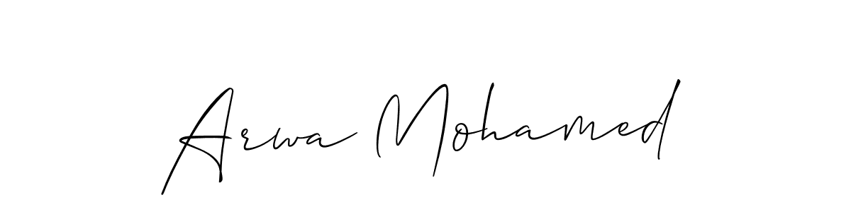 Also we have Arwa Mohamed name is the best signature style. Create professional handwritten signature collection using Allison_Script autograph style. Arwa Mohamed signature style 2 images and pictures png