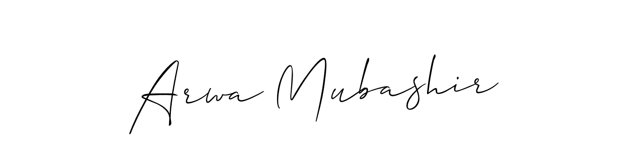 How to make Arwa Mubashir signature? Allison_Script is a professional autograph style. Create handwritten signature for Arwa Mubashir name. Arwa Mubashir signature style 2 images and pictures png