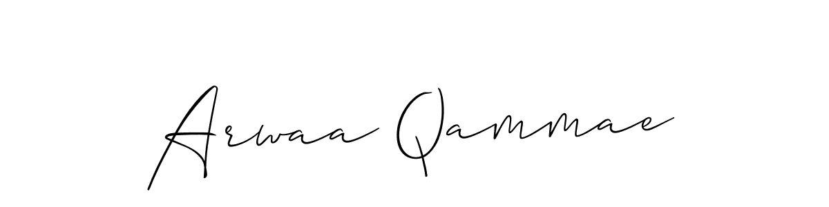 Make a beautiful signature design for name Arwaa Qammae. With this signature (Allison_Script) style, you can create a handwritten signature for free. Arwaa Qammae signature style 2 images and pictures png