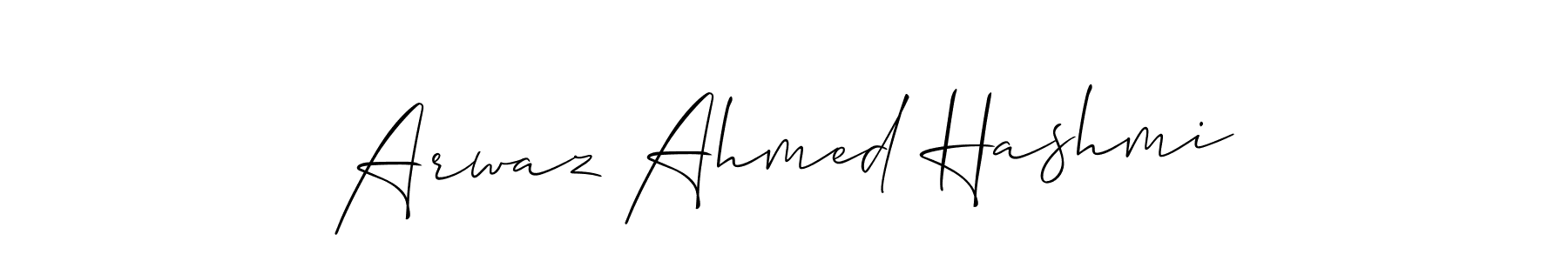 Also You can easily find your signature by using the search form. We will create Arwaz Ahmed Hashmi name handwritten signature images for you free of cost using Allison_Script sign style. Arwaz Ahmed Hashmi signature style 2 images and pictures png