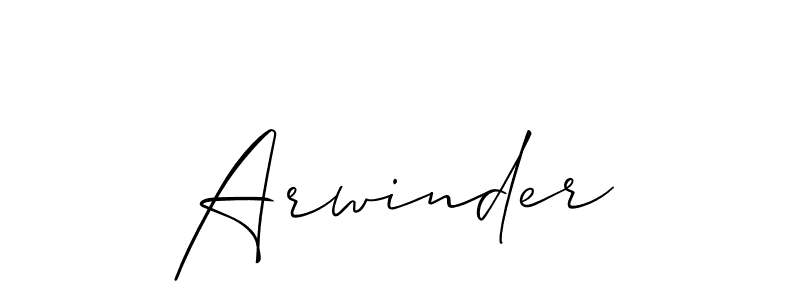 Design your own signature with our free online signature maker. With this signature software, you can create a handwritten (Allison_Script) signature for name Arwinder. Arwinder signature style 2 images and pictures png