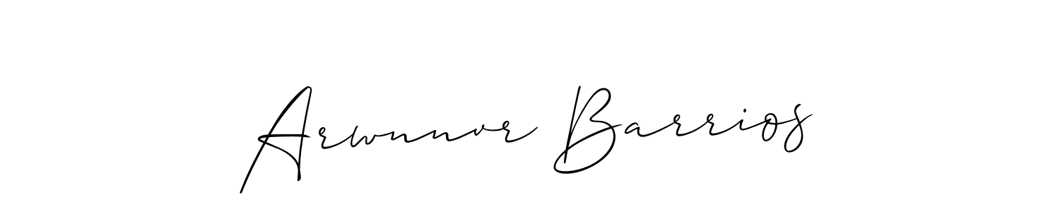 Also You can easily find your signature by using the search form. We will create Arwnnvr Barrios name handwritten signature images for you free of cost using Allison_Script sign style. Arwnnvr Barrios signature style 2 images and pictures png