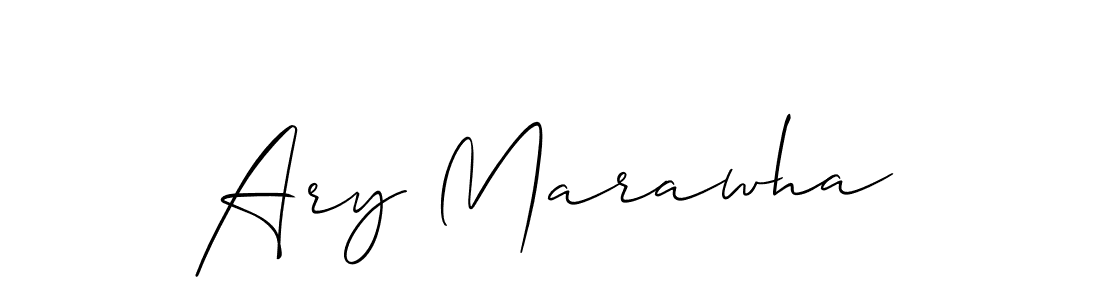 Create a beautiful signature design for name Ary Marawha. With this signature (Allison_Script) fonts, you can make a handwritten signature for free. Ary Marawha signature style 2 images and pictures png