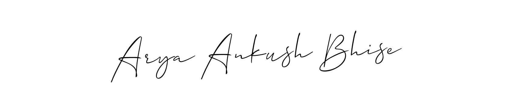 Use a signature maker to create a handwritten signature online. With this signature software, you can design (Allison_Script) your own signature for name Arya Ankush Bhise. Arya Ankush Bhise signature style 2 images and pictures png