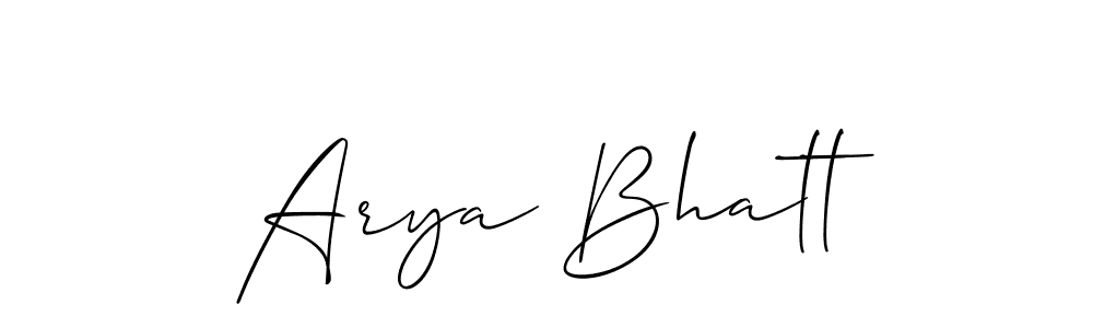 Arya Bhatt stylish signature style. Best Handwritten Sign (Allison_Script) for my name. Handwritten Signature Collection Ideas for my name Arya Bhatt. Arya Bhatt signature style 2 images and pictures png