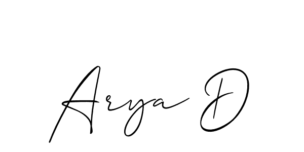 It looks lik you need a new signature style for name Arya D. Design unique handwritten (Allison_Script) signature with our free signature maker in just a few clicks. Arya D signature style 2 images and pictures png