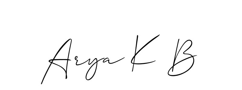Make a beautiful signature design for name Arya K B. Use this online signature maker to create a handwritten signature for free. Arya K B signature style 2 images and pictures png