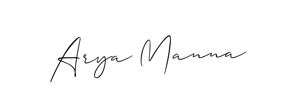 How to make Arya Manna name signature. Use Allison_Script style for creating short signs online. This is the latest handwritten sign. Arya Manna signature style 2 images and pictures png