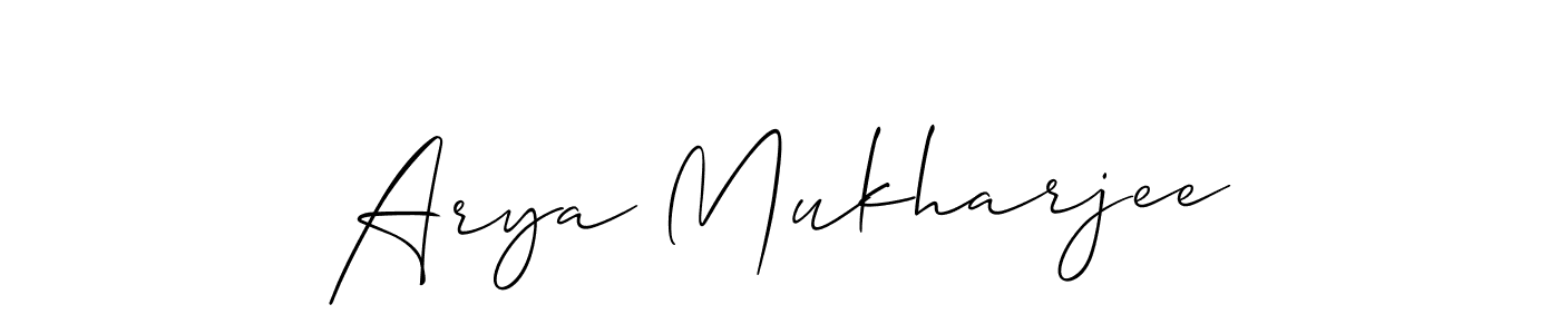 Create a beautiful signature design for name Arya Mukharjee. With this signature (Allison_Script) fonts, you can make a handwritten signature for free. Arya Mukharjee signature style 2 images and pictures png