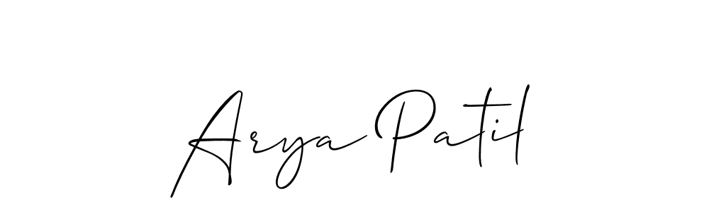 It looks lik you need a new signature style for name Arya Patil. Design unique handwritten (Allison_Script) signature with our free signature maker in just a few clicks. Arya Patil signature style 2 images and pictures png