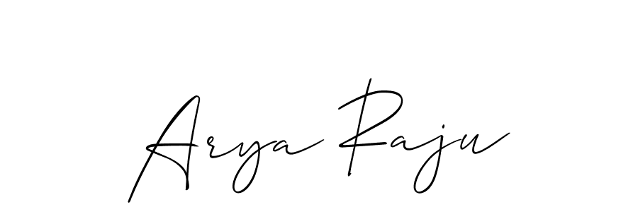 Similarly Allison_Script is the best handwritten signature design. Signature creator online .You can use it as an online autograph creator for name Arya Raju. Arya Raju signature style 2 images and pictures png