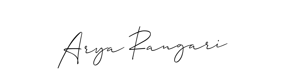 Allison_Script is a professional signature style that is perfect for those who want to add a touch of class to their signature. It is also a great choice for those who want to make their signature more unique. Get Arya Rangari name to fancy signature for free. Arya Rangari signature style 2 images and pictures png