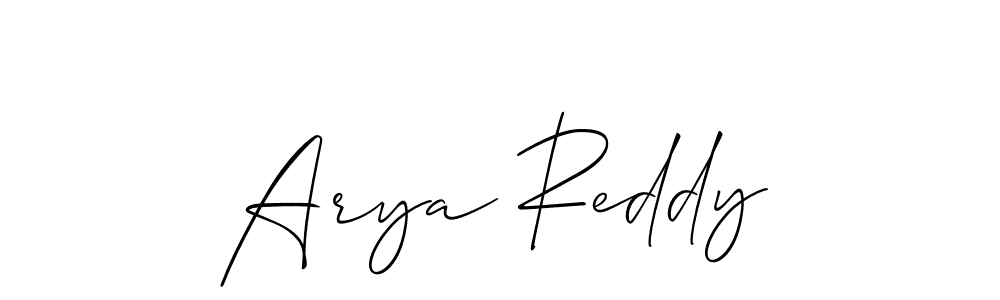 Create a beautiful signature design for name Arya Reddy. With this signature (Allison_Script) fonts, you can make a handwritten signature for free. Arya Reddy signature style 2 images and pictures png