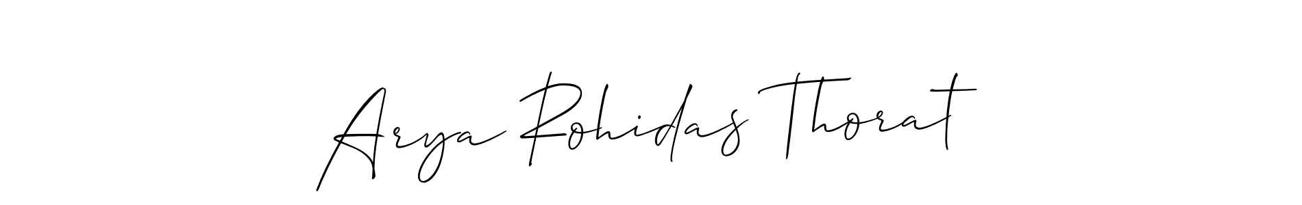 The best way (Allison_Script) to make a short signature is to pick only two or three words in your name. The name Arya Rohidas Thorat include a total of six letters. For converting this name. Arya Rohidas Thorat signature style 2 images and pictures png