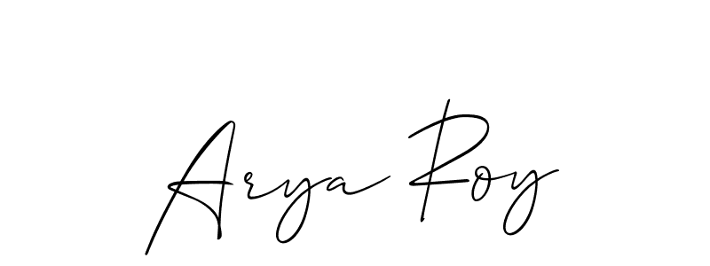 Use a signature maker to create a handwritten signature online. With this signature software, you can design (Allison_Script) your own signature for name Arya Roy. Arya Roy signature style 2 images and pictures png