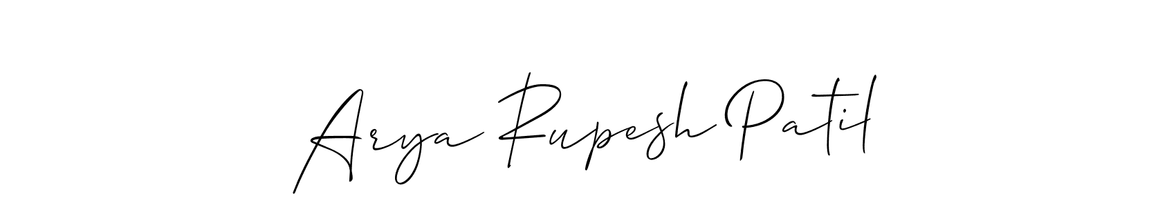 Use a signature maker to create a handwritten signature online. With this signature software, you can design (Allison_Script) your own signature for name Arya Rupesh Patil. Arya Rupesh Patil signature style 2 images and pictures png