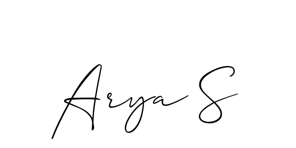 How to make Arya S signature? Allison_Script is a professional autograph style. Create handwritten signature for Arya S name. Arya S signature style 2 images and pictures png