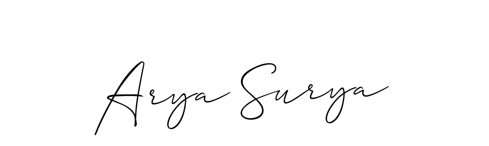 Make a beautiful signature design for name Arya Surya. Use this online signature maker to create a handwritten signature for free. Arya Surya signature style 2 images and pictures png