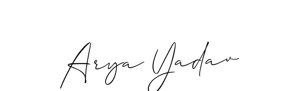 Make a short Arya Yadav signature style. Manage your documents anywhere anytime using Allison_Script. Create and add eSignatures, submit forms, share and send files easily. Arya Yadav signature style 2 images and pictures png