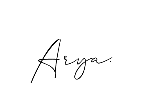 How to make Arya. name signature. Use Allison_Script style for creating short signs online. This is the latest handwritten sign. Arya. signature style 2 images and pictures png