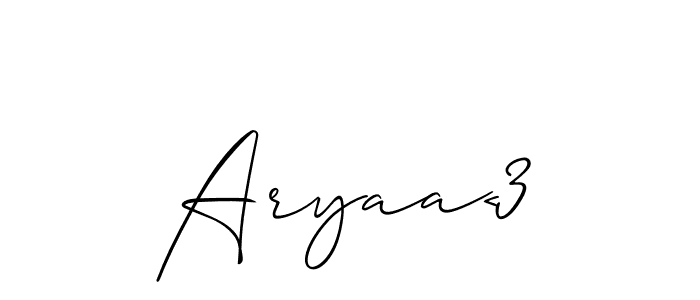 You should practise on your own different ways (Allison_Script) to write your name (Aryaa<3) in signature. don't let someone else do it for you. Aryaa<3 signature style 2 images and pictures png