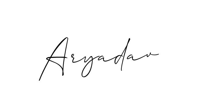 How to make Aryadav name signature. Use Allison_Script style for creating short signs online. This is the latest handwritten sign. Aryadav signature style 2 images and pictures png