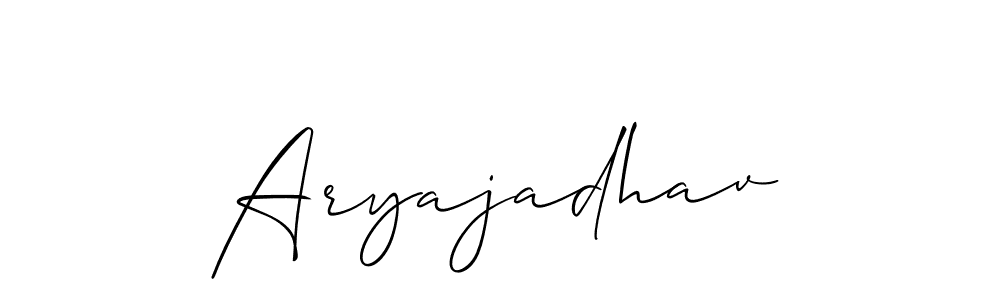 It looks lik you need a new signature style for name Aryajadhav. Design unique handwritten (Allison_Script) signature with our free signature maker in just a few clicks. Aryajadhav signature style 2 images and pictures png