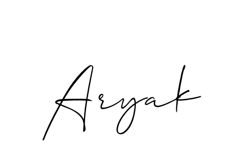 Also we have Aryak name is the best signature style. Create professional handwritten signature collection using Allison_Script autograph style. Aryak signature style 2 images and pictures png