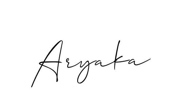 Also You can easily find your signature by using the search form. We will create Aryaka name handwritten signature images for you free of cost using Allison_Script sign style. Aryaka signature style 2 images and pictures png