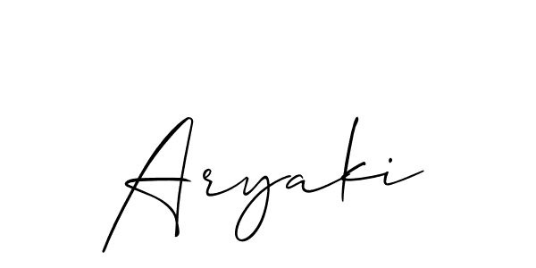 It looks lik you need a new signature style for name Aryaki. Design unique handwritten (Allison_Script) signature with our free signature maker in just a few clicks. Aryaki signature style 2 images and pictures png