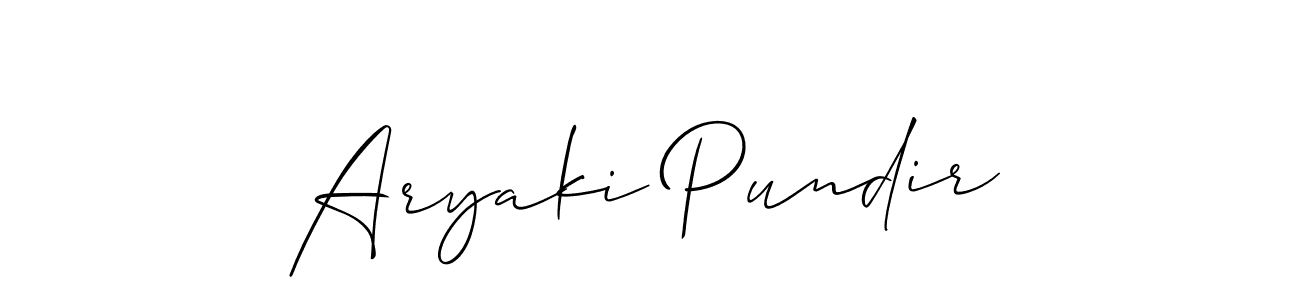 The best way (Allison_Script) to make a short signature is to pick only two or three words in your name. The name Aryaki Pundir include a total of six letters. For converting this name. Aryaki Pundir signature style 2 images and pictures png