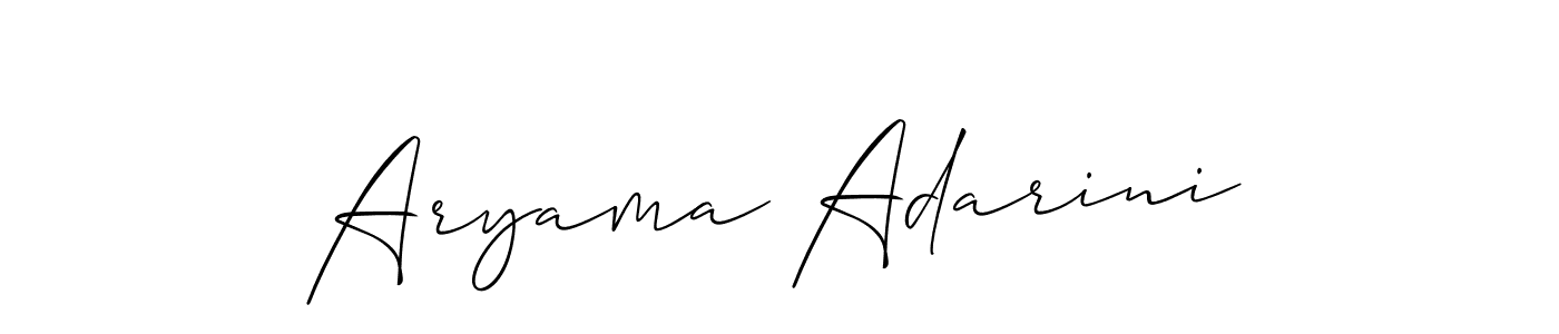 You should practise on your own different ways (Allison_Script) to write your name (Aryama Adarini) in signature. don't let someone else do it for you. Aryama Adarini signature style 2 images and pictures png